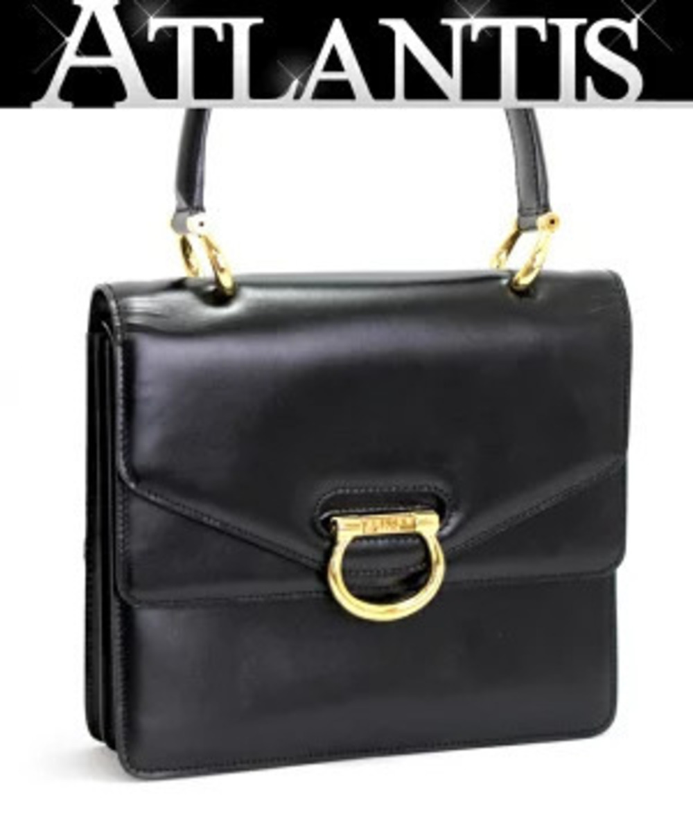 Celine Double Flap Handbag Leather Black